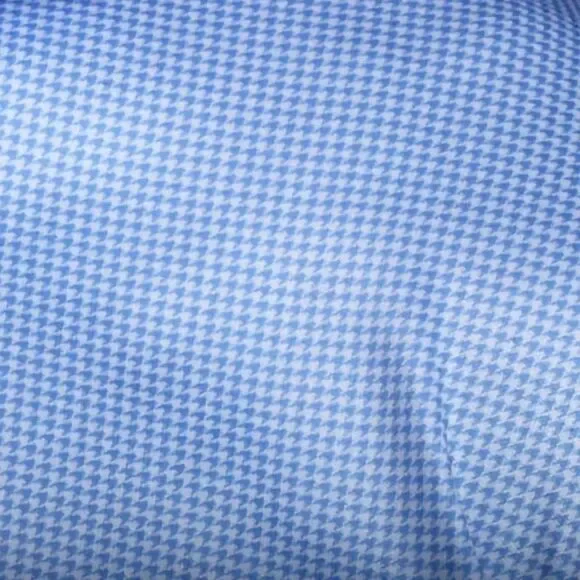 Collars & Co Polo Shirt Mens M Blue Houndstooth Dress Collar Golf Preppy NEW